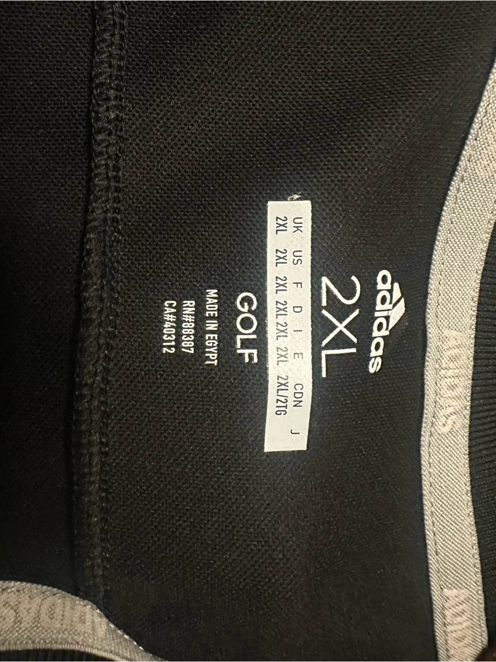 adidas Black Golf Polo with Contrast Trim